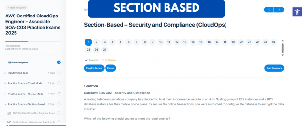 AWS Certified CloudOps Engineer Associate SOA-C03 Practice Exams 2026