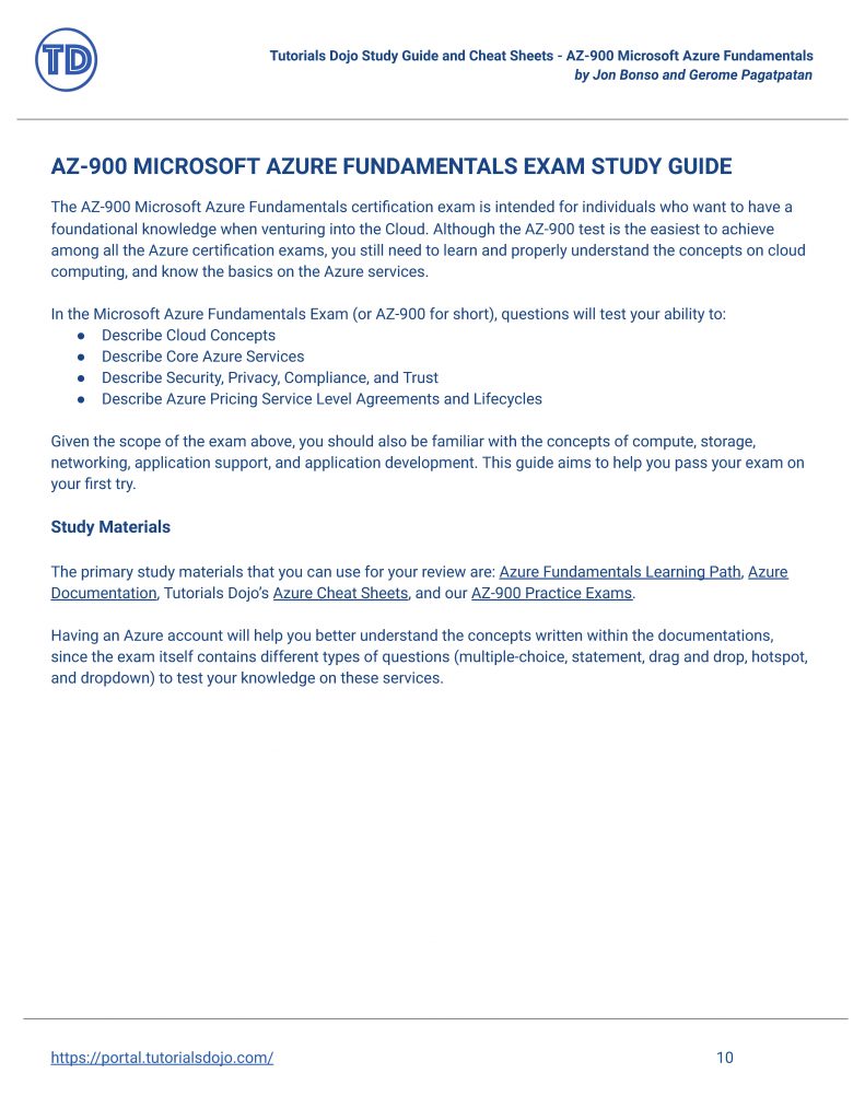 Study Guide eBook - AZ-900 Microsoft Azure Fundamentals