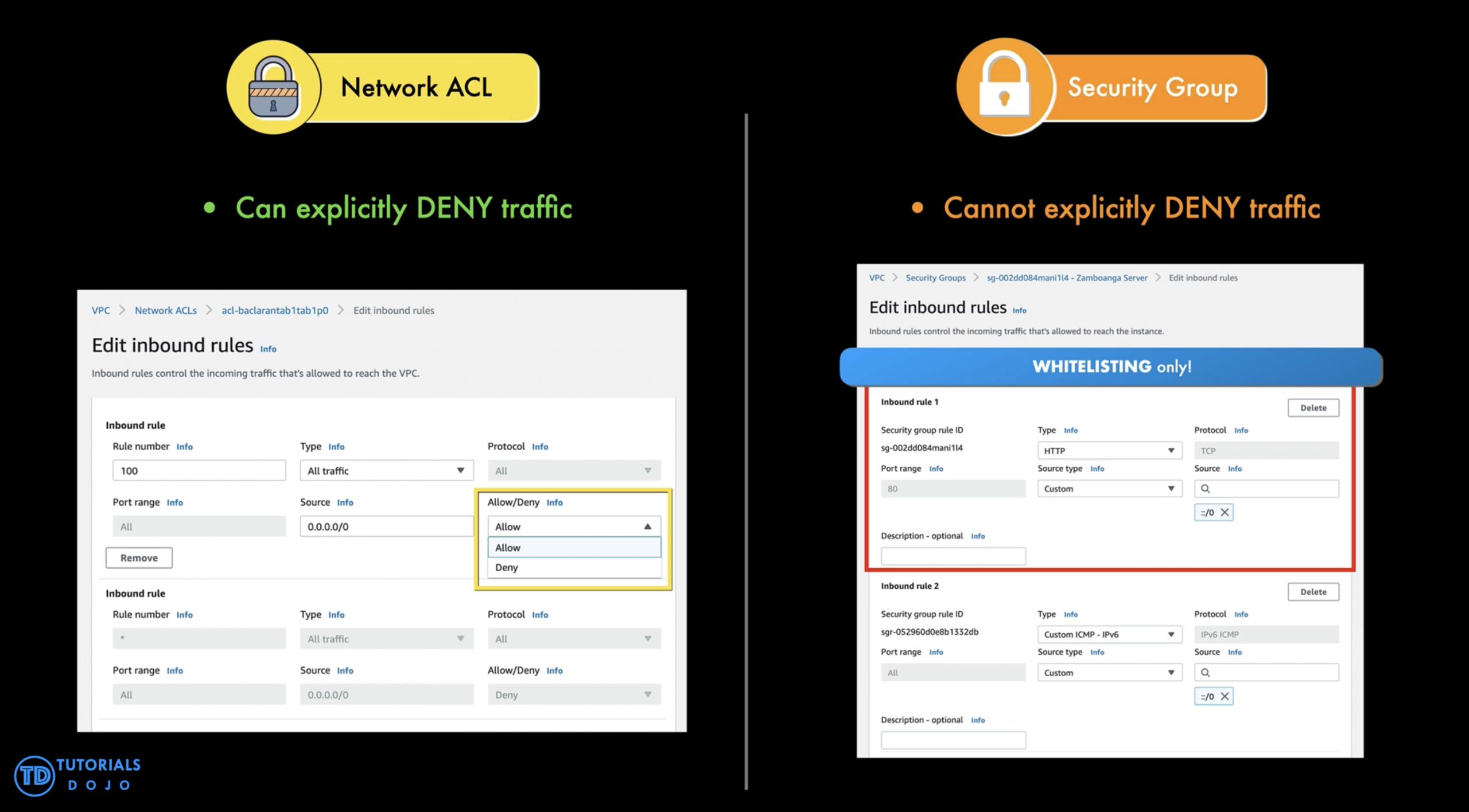 Security Group vs Network ACL Tutorials Dojo