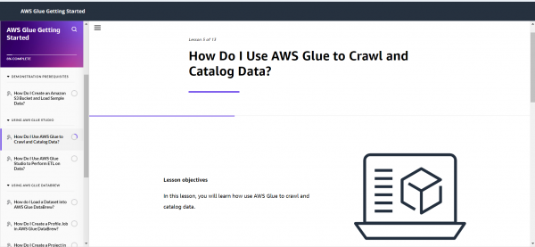 AWS Glue Getting Started - Use crawl and Catalog Data