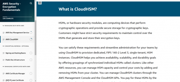 AWS Security – Encryption Fundamentals - CloudHSM