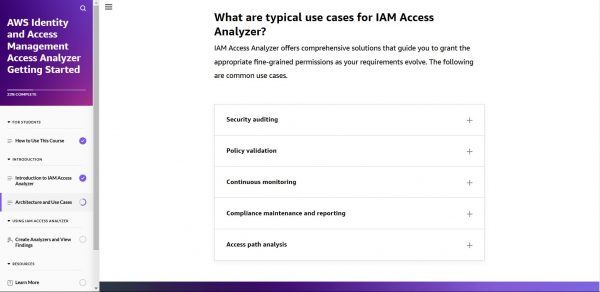 AWS Identity and Access Management Access Analyzer Getting Started - Use cases