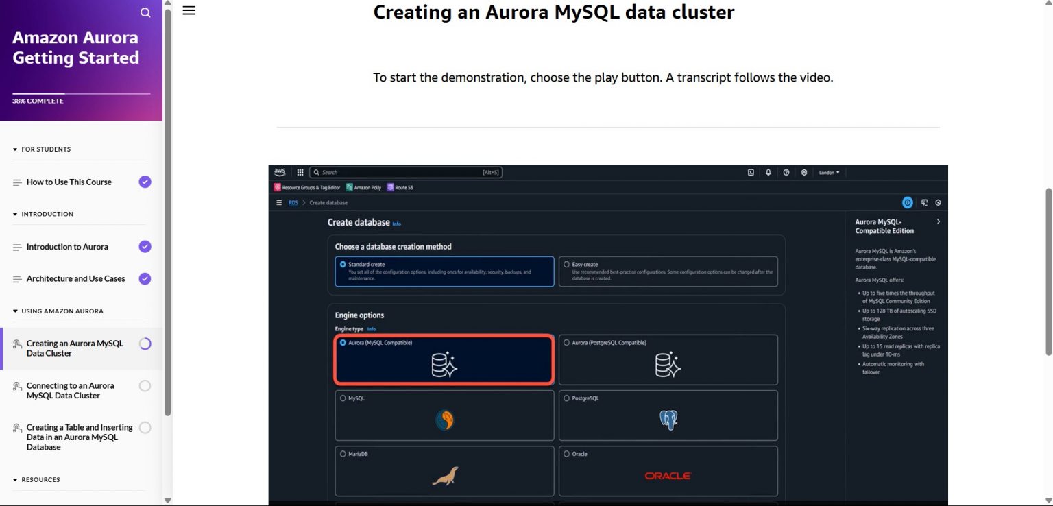 Amazon Aurora Getting Started - Tutorials Dojo