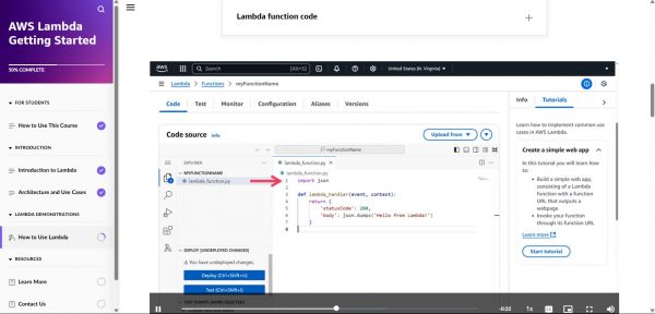 AWS Lambda Getting Started - Creating Lambda function demonstration