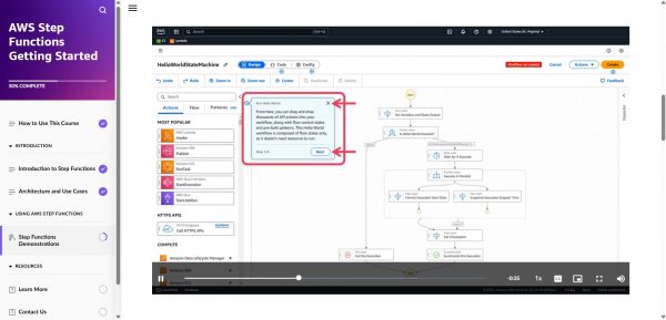 AWS Step Functions Getting Started - Creating state machine demonstration