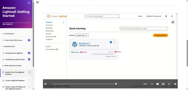 Amazon Lightsail Getting Started - Launching Lightsail instance demonstration