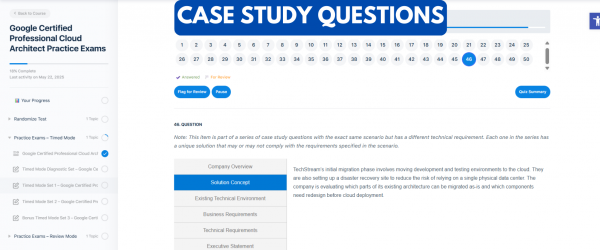 TD Google Certified Professional Cloud Architect Practice Exam - Case Study Questions