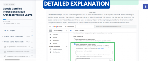 TD Google Certified Professional Cloud Architect Practice Exams Detailed Explanation