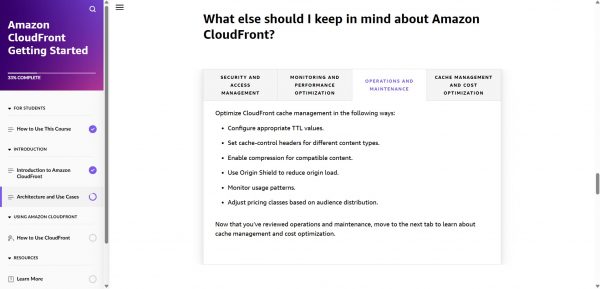 Amazon CloudFront Getting Started - keep in mind