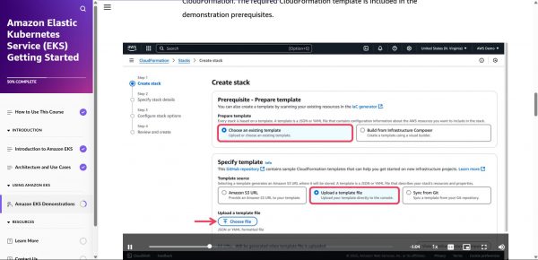 Amazon Elastic Kubernetes Service (EKS) Getting Started - Create Amazon VPC using CloudFormation demonstration