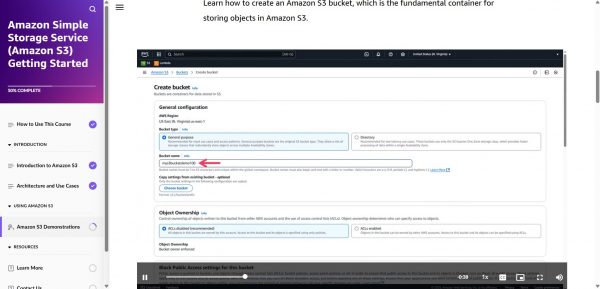 Amazon S3 Getting Started - Create a bucket demonstration