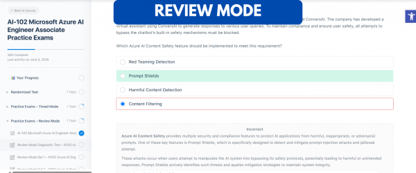 TD AI-102 Microsoft Azure AI Engineer Associate Practice Exams - Review Mode