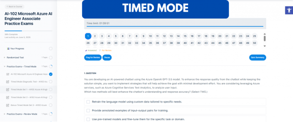 TD AI-102 Microsoft Azure AI Engineer Associate Practice Exams - Timed Mode