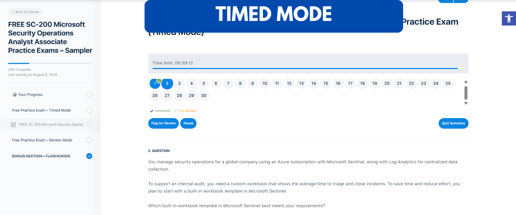 TD Free SC-200 Microsoft Security Operations Analyst Associate Practice Exams - Timed Mode Sampler TD Free SC-200 Microsoft Security Operations Analyst Associate Practice Exams - Timed Mode Sampler