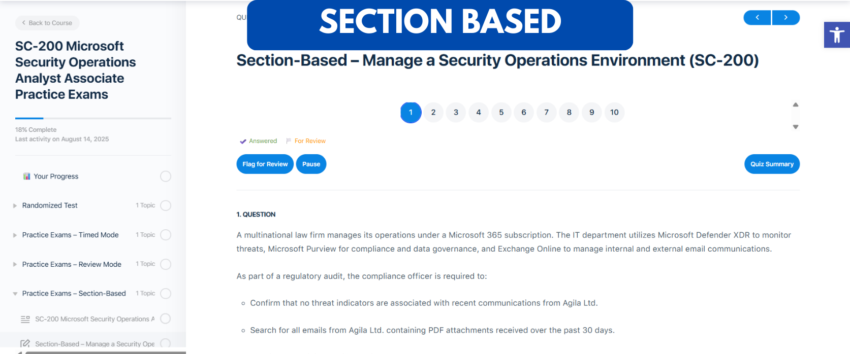 TD SC-200 Microsoft Security Operations Analyst Associate Practice Exams- Section Based TD SC-200 Microsoft Security Operations Analyst Associate Practice Exams- Section Based