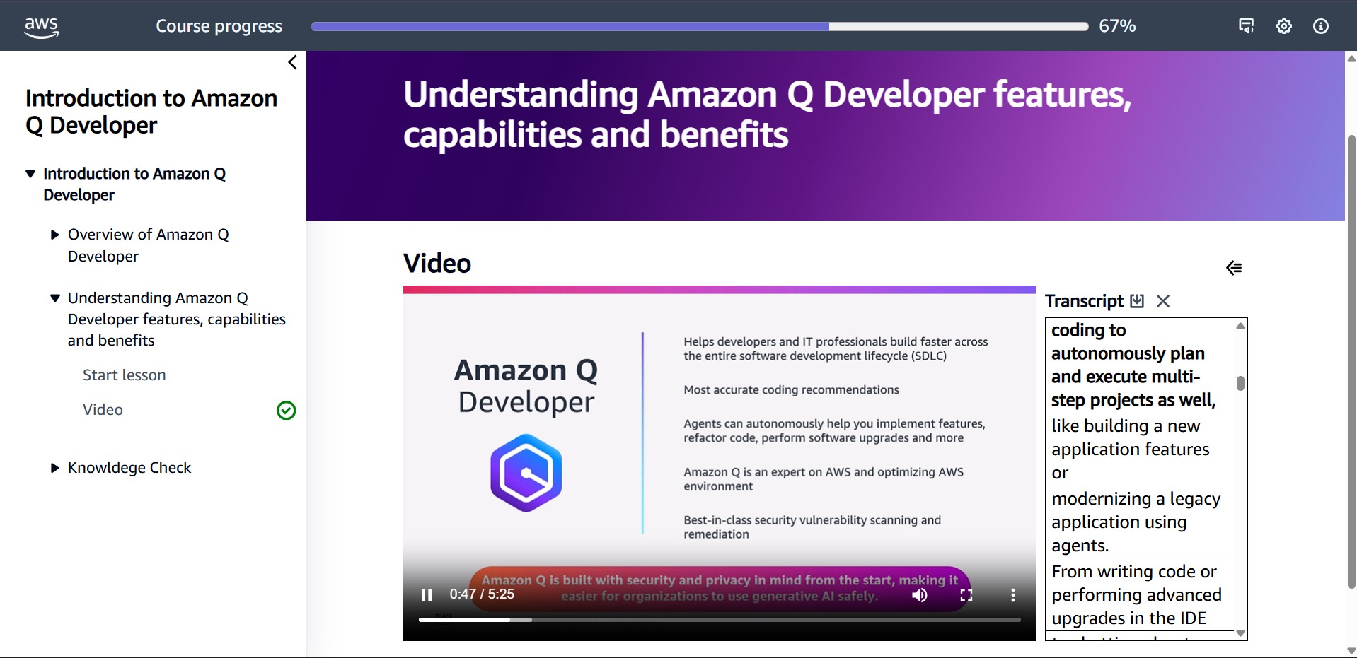 Introduction to Amazon Q Developer (Technical) - Understanding Amazon Q Developer video Introduction to Amazon Q Developer (Technical) - Understanding Amazon Q Developer video