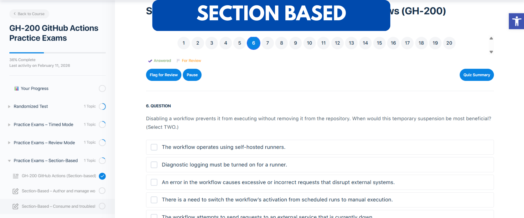 TD GH-200 GitHub Actions Practice Exams - Section Based TD GH-200 GitHub Actions Practice Exams - Section Based