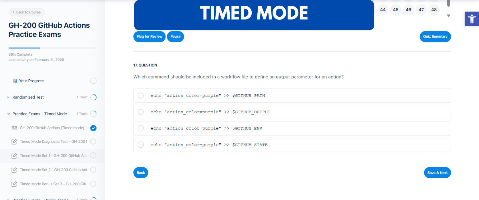 TD GH-200 GitHub Actions Practice Exams - Timed Mode TD GH-200 GitHub Actions Practice Exams - Timed Mode