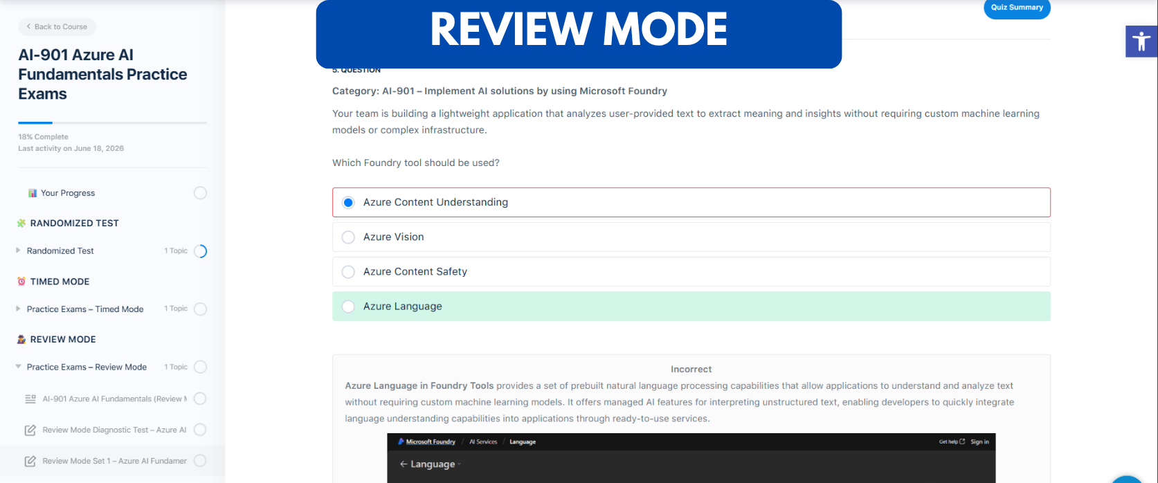 AI-901 Azure AI Fundamentals Practice Exams