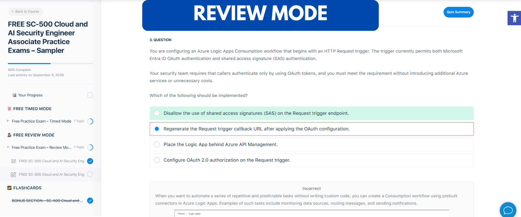 TD SC-500 Cloud and AI Security Engineer Associate Practice Exam Sampler - Review Mode TD SC-500 Cloud and AI Security Engineer Associate Practice Exam Sampler - Review Mode