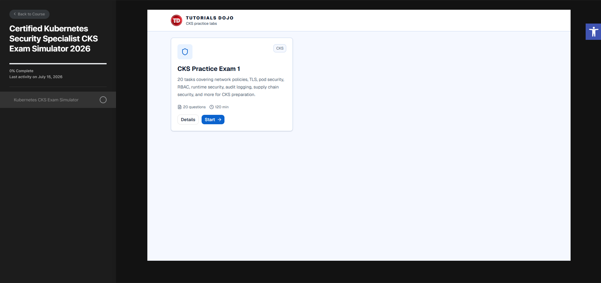 Certified Kubernetes Security Specialist - CKS-Exam Simulator-17JUL2026-1