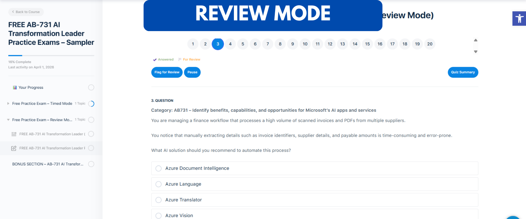 TD AB-731 AI Transformation Leader Practice Exams Sampler - Review Mode TD AB-731 AI Transformation Leader Practice Exams Sampler - Review Mode