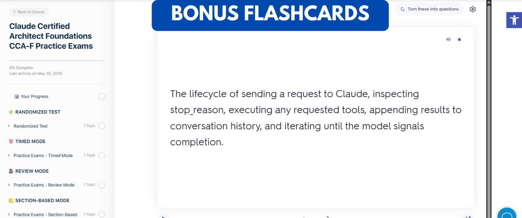 TD Claude Certified Architect Foundations CCA-F Practice Exams - Bonus Flash Cards TD Claude Certified Architect Foundations CCA-F Practice Exams - Bonus Flash Cards